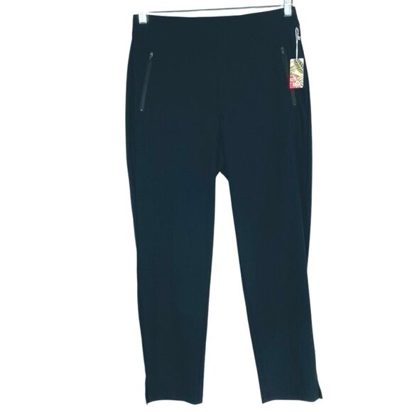 NWT Tommy Bahama Everyday Active Black Pants, Women's Large, Zipper Pockets - Picture 1 of 8
